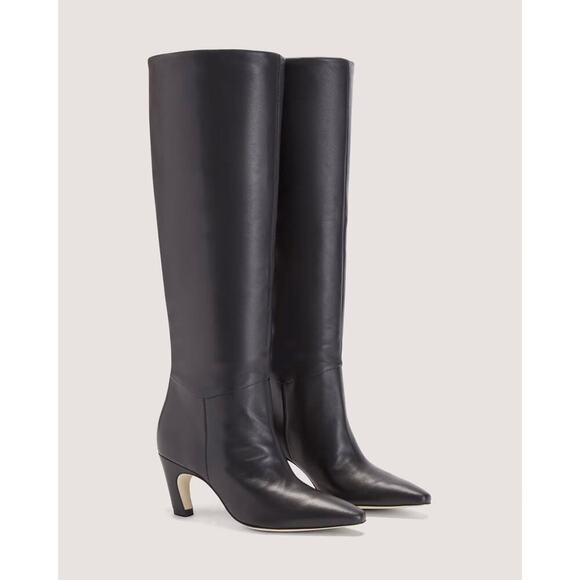 EVERLANE The Banana Boot Black Knee High Napa Leather Point Toe Pull On 9 NEW - Picture 9 of 11